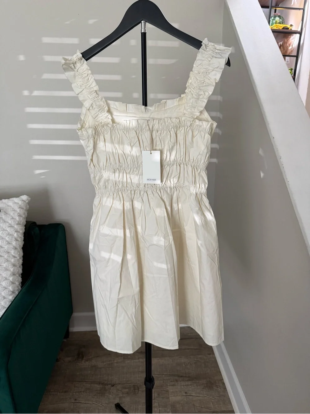 Lovelo Women’s Cream Ruffle Strap Dress